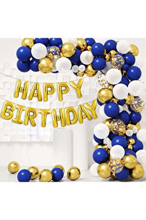 Altın Happy Bırthday Folyo Balon Doğum Günü Partisi Gold Renk Folyo Balon