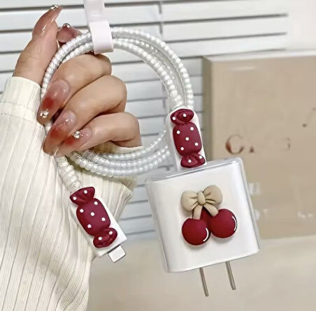 Brokoli Home iPhone 18W/20W Uyumlu Şarj Kılıfı, Şarj Kablosu Örme Aparatı, Kablo Koruyucu Aparatı,Ki
