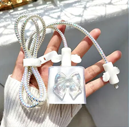 Brokoli Home iPhone 18W/20W Uyumlu Şarj Kılıfı, Şarj Kablosu Örme Aparatı, Kablo Koruyucu Aparatı,K