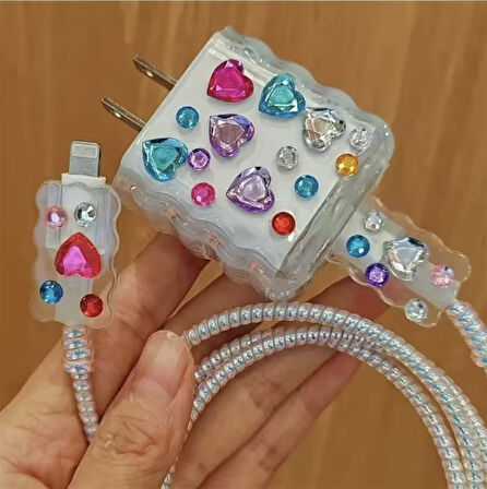 Brokoli Home iPhone 18W/20W Uyumlu Şarj Kılıfı, Şarj Kablosu Örme Aparatı, Kablo Koruyucu Aparatı,R