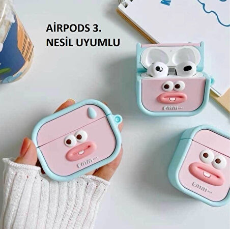 Brokoli Home Airpods 3.nesil uyumlu 3d Kopçalı Kulaklık Kılıfı