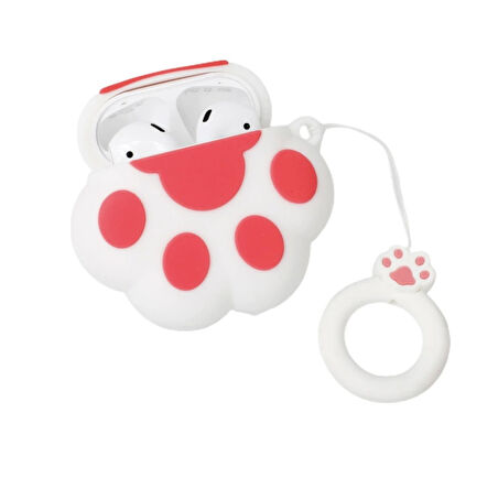 Brokoli Home Airpods Pro-Pro 2.nesil uyumlu 3d Kopçalı Kulaklık Kılıfı Pembe Pati