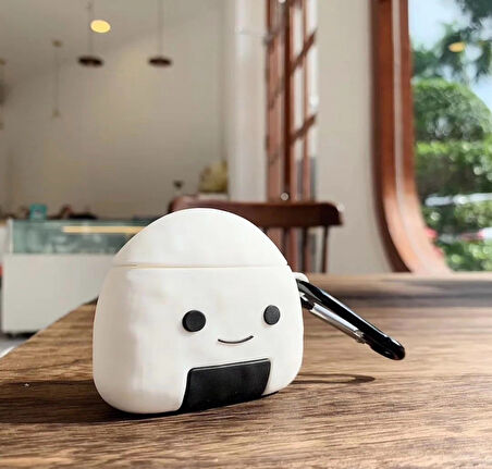 Brokoli Home Airpods 3.nesil uyumlu 3d Kopçalı Kulaklık Kılıfı Beyaz Gülen Surat