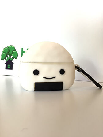 Brokoli Home Airpods 3.nesil uyumlu 3d Kopçalı Kulaklık Kılıfı Beyaz Gülen Surat