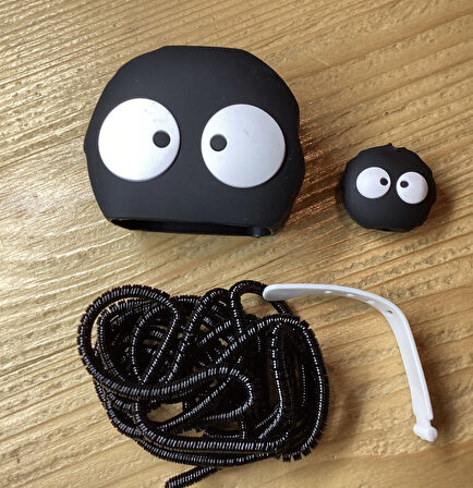 Brokoli Home iPhone 18W/20W Uyumlu Şarj Kılıfı, Şarj Kablosu Örme Aparatı, Kablo Koruyucu Aparatı,Siyah