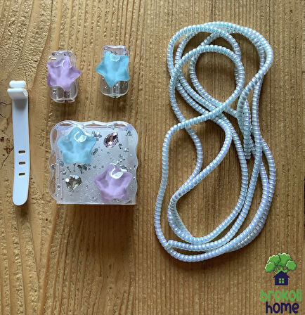 Brokoli Home iPhone 18W/20W Uyumlu Şarj Kılıfı, Şarj Kablosu Örme Aparatı, Kablo Koruyucu Aparatı, Toparlayıcı