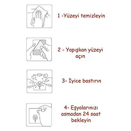 Brokoli Home  Kendinden Yapışkanlı Şeffaf Askı 10 Lu Set