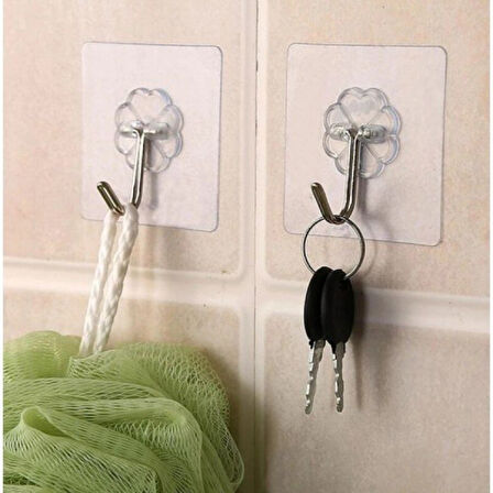 Brokoli Home  Kendinden Yapışkanlı Şeffaf Askı 10 Lu Set