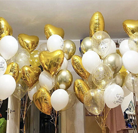 Brokoli Home 2 Adet Folyo Balon Altın Sarısı Gold Uçan Balon 45 Cm 18 İnç