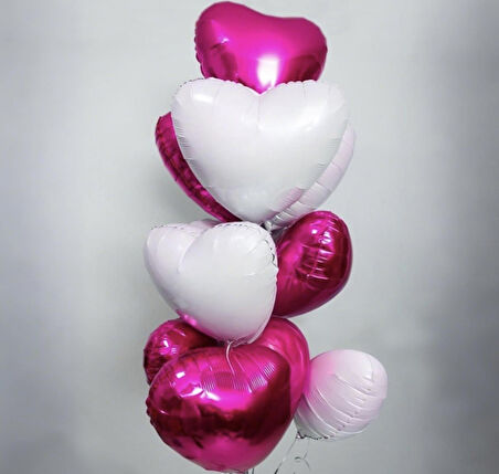 Brokoli Home 3 Adet Folyo Balon Fuşya Koyu Pembe Uçan Balon 45 Cm 18 İnç