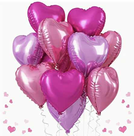 Brokoli Home 3 Adet Folyo Balon Fuşya Koyu Pembe Uçan Balon 45 Cm 18 İnç