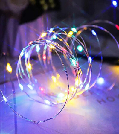 Ev Balkon ve Parti İçin 10 Metre Animasyonlu Renkli Pilli Peri Led 8 Modlu Yılbaşı Süsü Işık