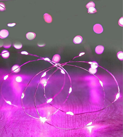 Ev Balkon Ve Parti İçin 10 Metre Pilli Pembe Renk Peri Led Yılbaşı Süsü Işık