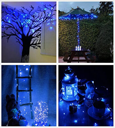 Ev Balkon Ve Parti İçin 3 Metre Pilli Mavi Renk Peri Led Yılbaşı Süsü Işık