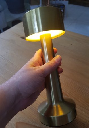 Dokunmatik Masa Gece Lambası Dokunmatik Lamba Abajur Led Şarjlı Masa Lambası Gold Boy:21 Cm Ledli