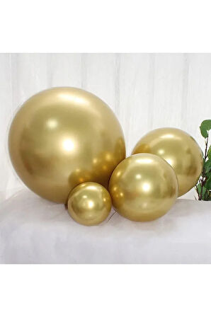 Gemar 15 Adet Balon Metalik Gold Altın Renk