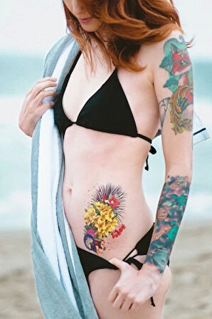 Geçici Çiçekli Dövme Tattoo