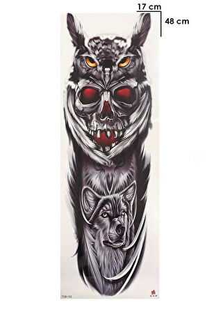 Kurukafa Ve Baykuş Modelli Kol Dövme Tattoo