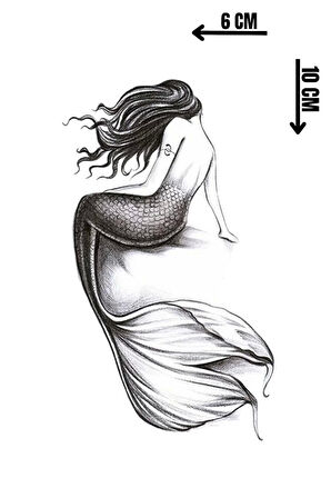 Geçici Deniz Kızı Figürlü Mini Dövme Tattoo