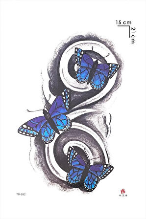 Sonsuzluk Modelli Kelebek Geçici Dövme Tattoo