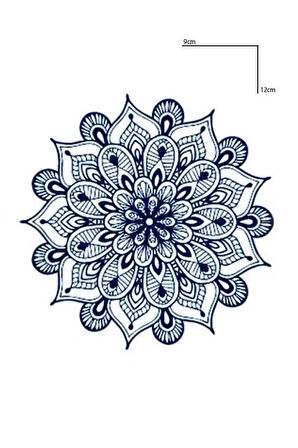 Mandala Figürlü 12 Saat Sonra Kararan Geçici Dövme Tattoo