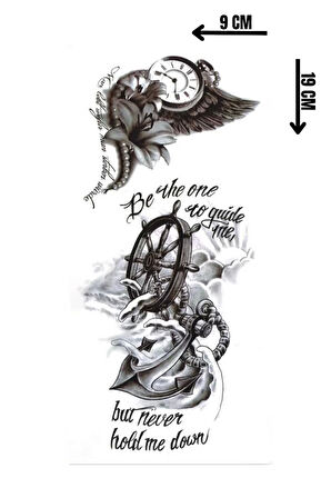 Geçici Dümen Ve Saat Figürlü Dövme Tattoo