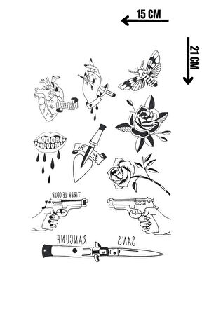 Geçici Karışık Figür Dövme Tattoo