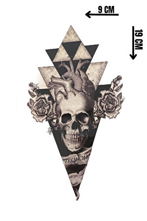 Geçici Kuru Kafa Figürlü Dövme Tattoo