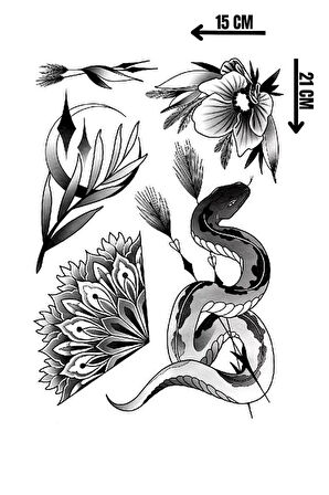 Geçici Karışık Figürlü Dövme Tattoo