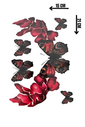 Karışık Renk Kelebek Figürlü Dövme Tattoo