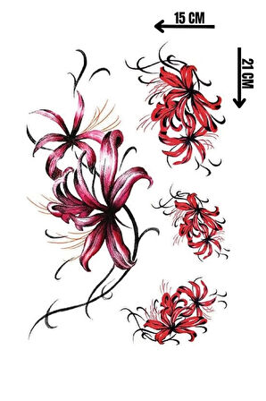 Geçici Çiçek Figürlü Dövme Tattoo