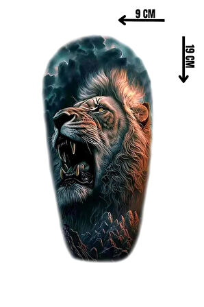 Geçici Aslan Figürlü Dövme Tattoo