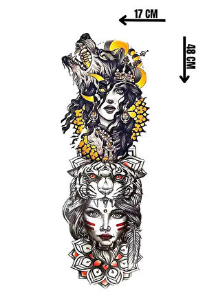 Geçici Kız Figürlü Dövme Tattoo