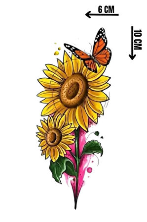 Geçici Çiçek Figürlü Mini Dövme Tattoo