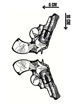 Geçici Silah Figürlü Mini Dövme Tattoo
