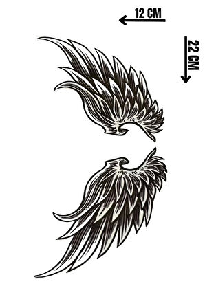 Geçici Kanat Figürlü Mini Dövme Tattoo