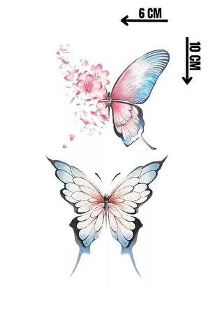 Geçici Kelebek Figürlü Mini Dövme Tattoo