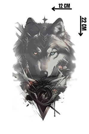 Geçici Kurt Figürlü Dövme Tattoo
