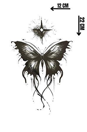 Geçici Kelebek Figürlü Dövme Tattoo