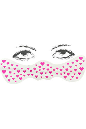 Geçici Pembe Kalp Çil Makyaj Bandı Glitter Parıltılı Simli Bant / Tattoo