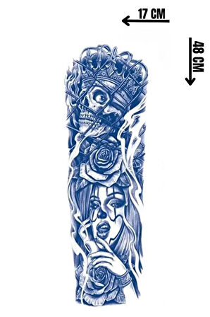 Kuru Kafa Ve Kız Figürlü 12 Saat Sonra Kararan Geçici Kol Dövme Tattoo