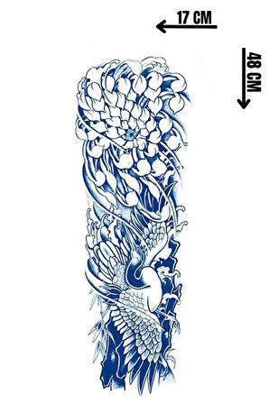 Çiçek Ve Kuş Figürlü 12 Saat Sonra Kararan Geçici Kol Dövme Tattoo