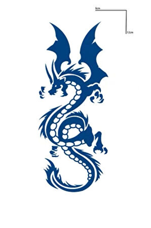 Ejderha 12 Saat Sonra Kararan Geçici Dövme Tattoo