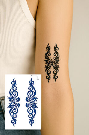 Kelebek Figürlü 12 Saat Sonra Kararan Geçici Dövme Tattoo