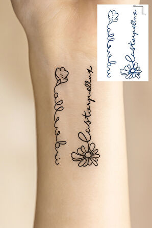 Çiçek Figürlü 12 Saat Sonra Kararan Geçici Dövme Tattoo