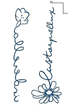 Çiçek Figürlü 12 Saat Sonra Kararan Geçici Dövme Tattoo