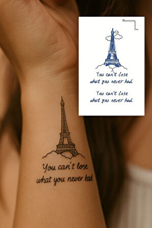 Eyfel Figürlü 12 Saat Sonra Kararan Geçici Dövme Tattoo