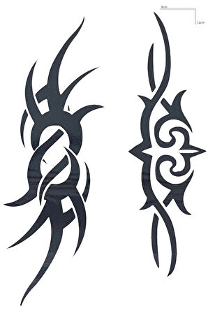 Tribal Figürlü 12 Saat Sonra Kararan Geçici Mini Dövme Tattoo