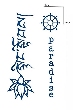 Çiçek Figürlü 12 Saat Sonra Kararan Geçici Mini Dövme Tattoo