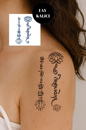 Lotus Figürlü 12 Saat Sonra Kararan Geçici Mini Dövme Tattoo